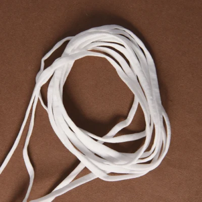 Fascia elastica per maschera piatta bianca da 5 mm per passante per l'orecchio